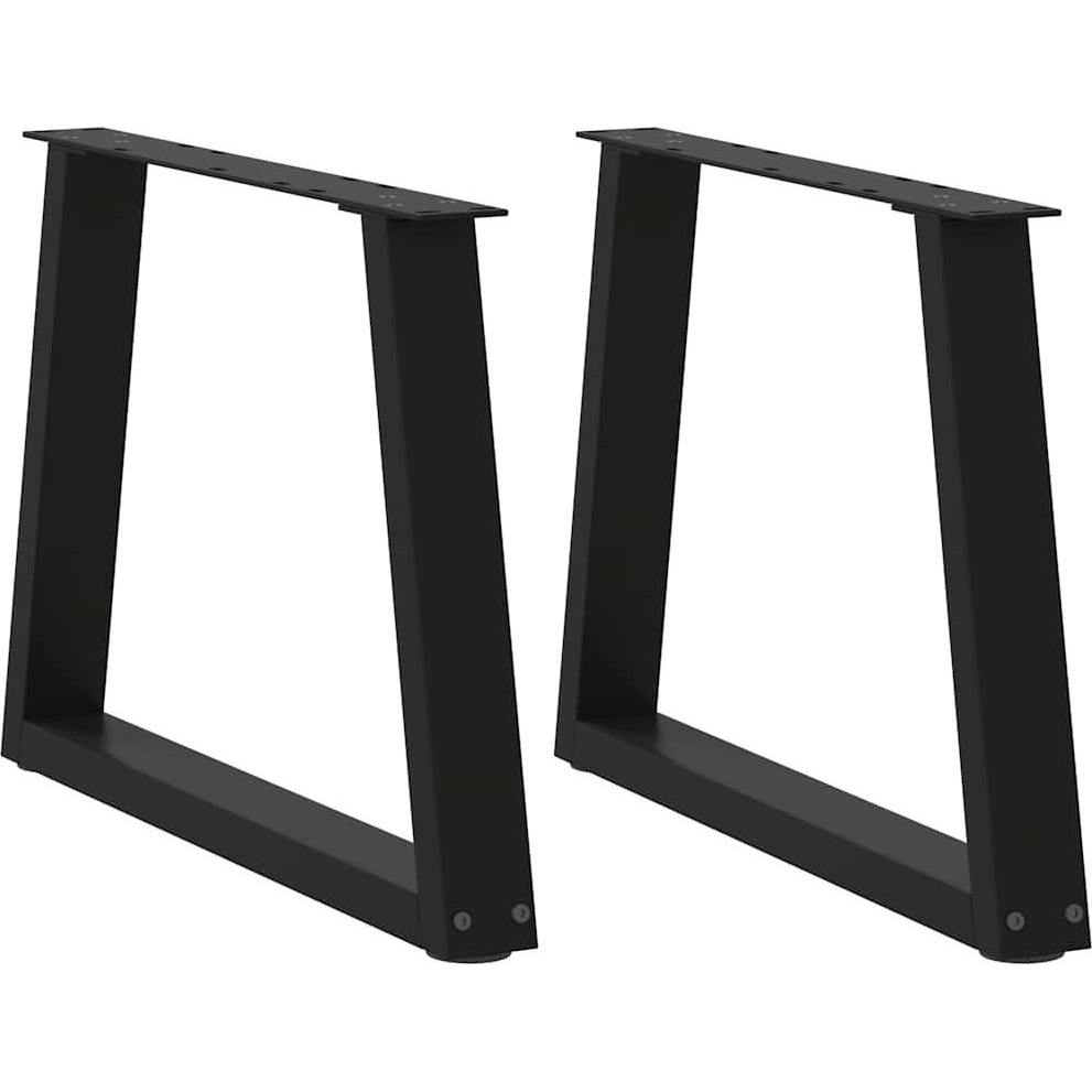 Étkezőasztal lábak V-alakú 2 db fekete 60x(42-43,3)cm acél (4012552)
