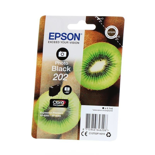 Epson Kiwi 202 blækpatron 1 stk Original Standard udbytte Foto sort