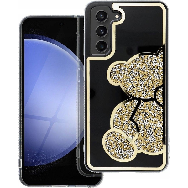 Teddy Bear Samsung Galaxy A52 5G / A52 LTE ( 4G ) / A52s 5G csillogó köves tok, arany