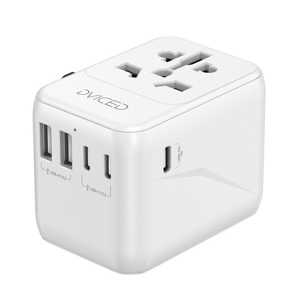 Dviced DV240002 28W UK, EU, USA, Ausztrália GaN fehér utazó adapter (DV240002)