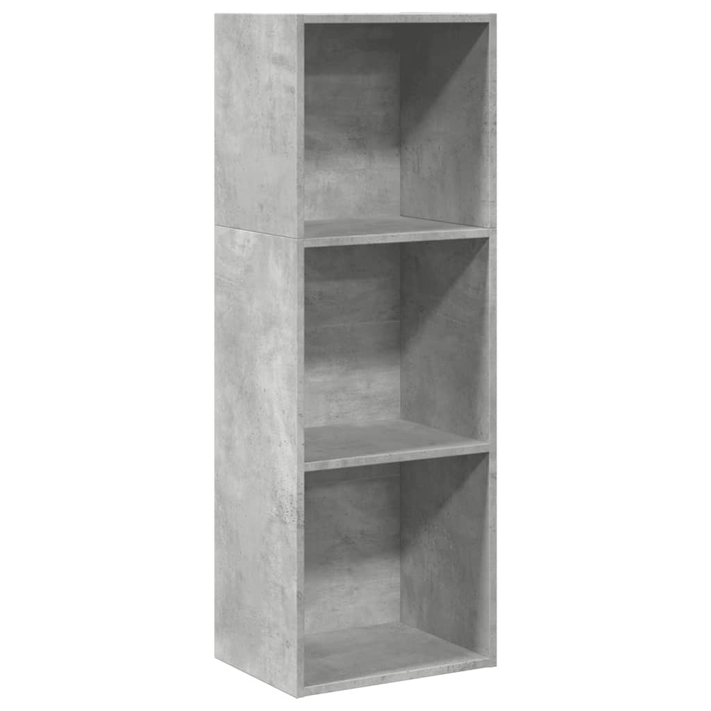 betonszürke szerelt fa könyvespolc 40 x 30 x 114 cm (857870)