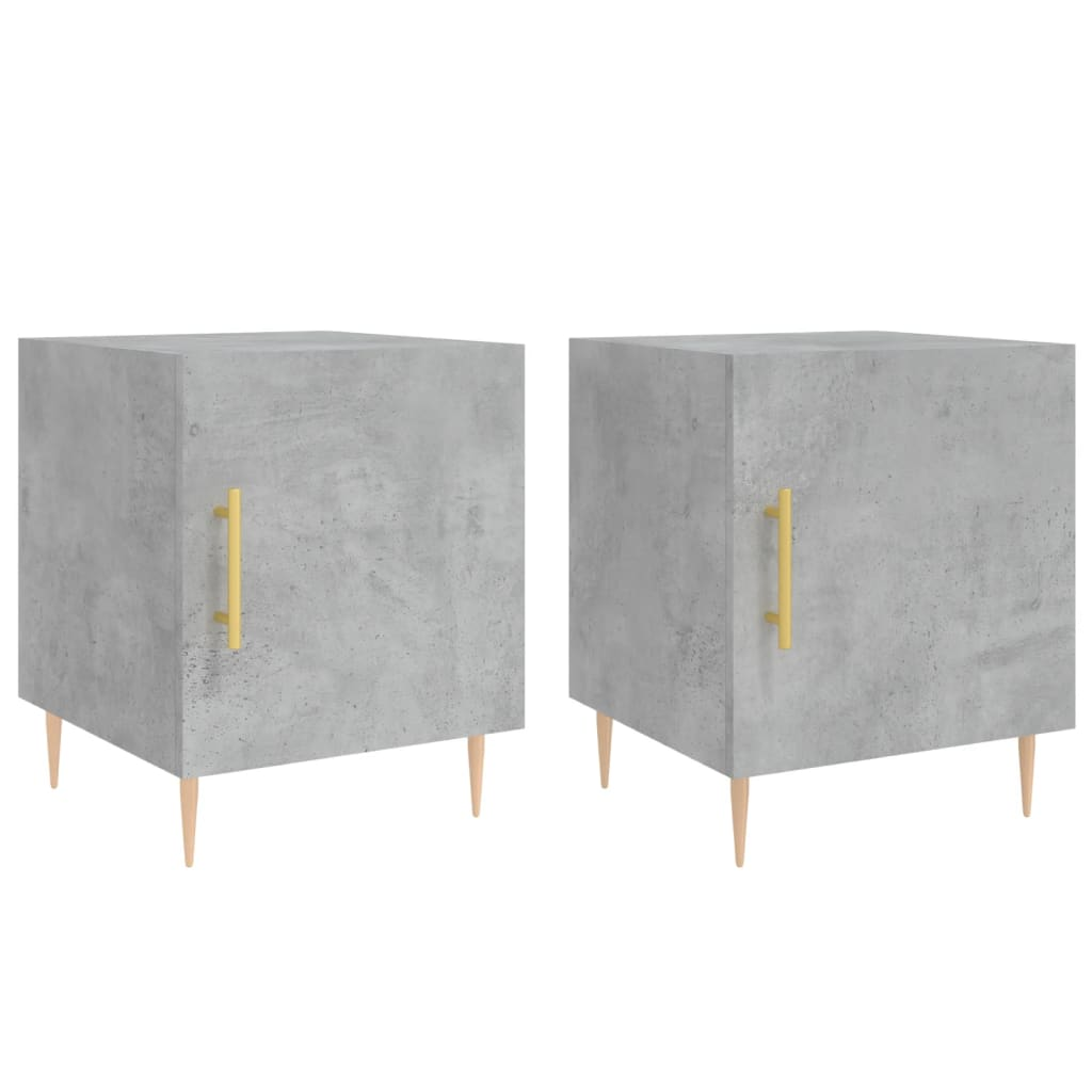 2 db betonszürke szerelt fa éjjeliszekrény 40 x 40 x 50 cm (827541)