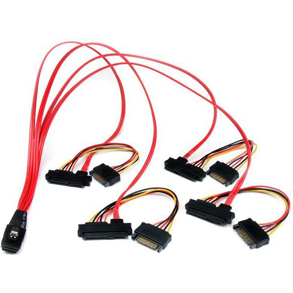StarTech.com SAS808782P50 Serial Attached SCSI (SAS)-kabel 0,5 m Sort, Rød