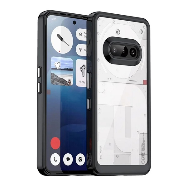 Szilikon telefonvédő (ütésállóság, átlátszó hátlap) FEKETE Nothing Phone (3a) "Gigapack csomagolás" (GP-168007)