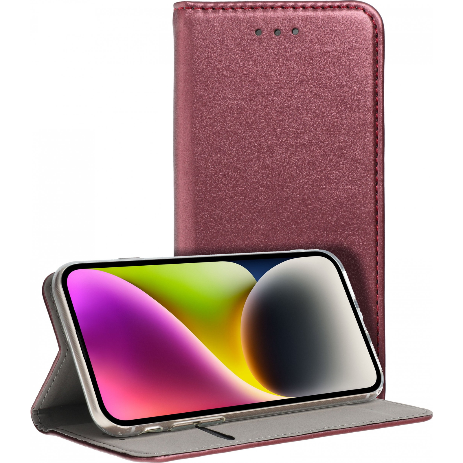 Magnet Book Tok - Xiaomi Redmi Note 12 Pro Plus 5G, Oldalra Nyíló, Bordó (5903396207877)