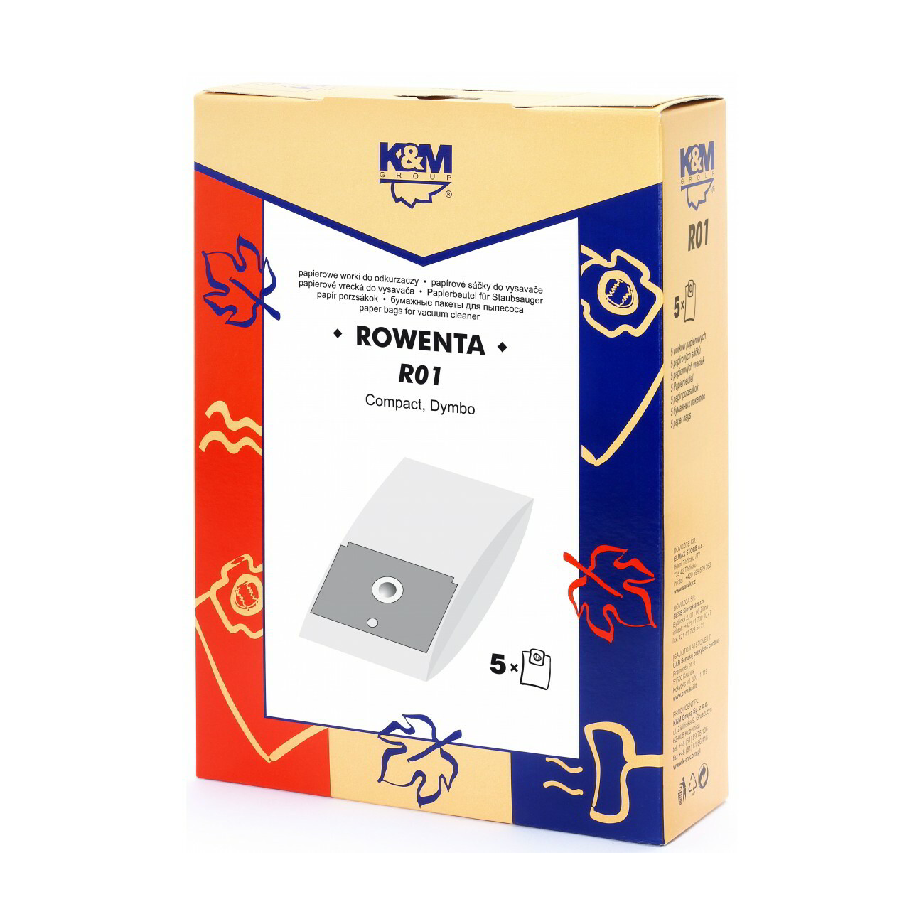 K&M R-01 Rowenta porzsák (5 db / csomag) (R-01)