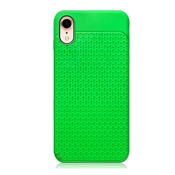 Szilikon telefonvédő (műanyag hátlap, lyukacsos minta) VILÁGOSZÖLD [Apple iPhone XR 6.1] (5996457805334)