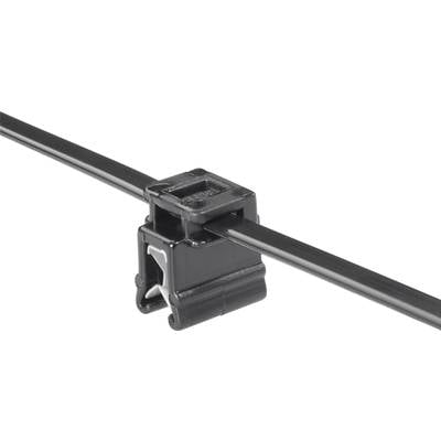 Kábelkötegelő kábeltartóval 200 x 4,6 mm, fekete, 1 db, HellermannTyton 156-00570 T50ROSEC4A-PA66W_D1 (156-00570)