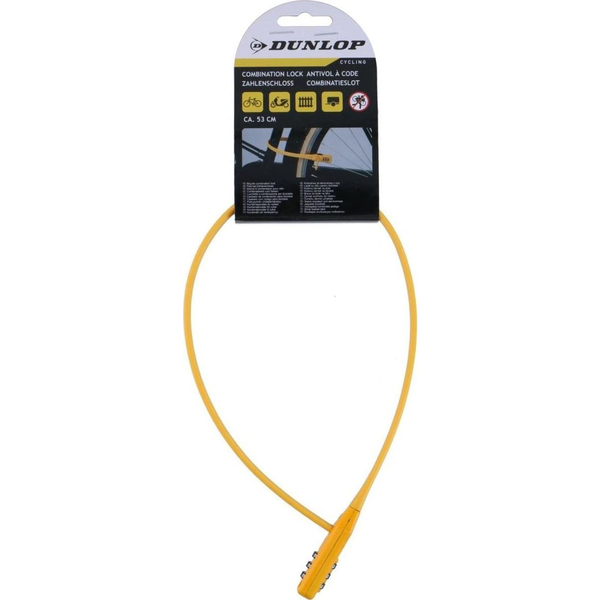 ZÁMOK NA BICYKEL PÁSIKOVÝ NA KÓD ŽLTÝ DUNLOP