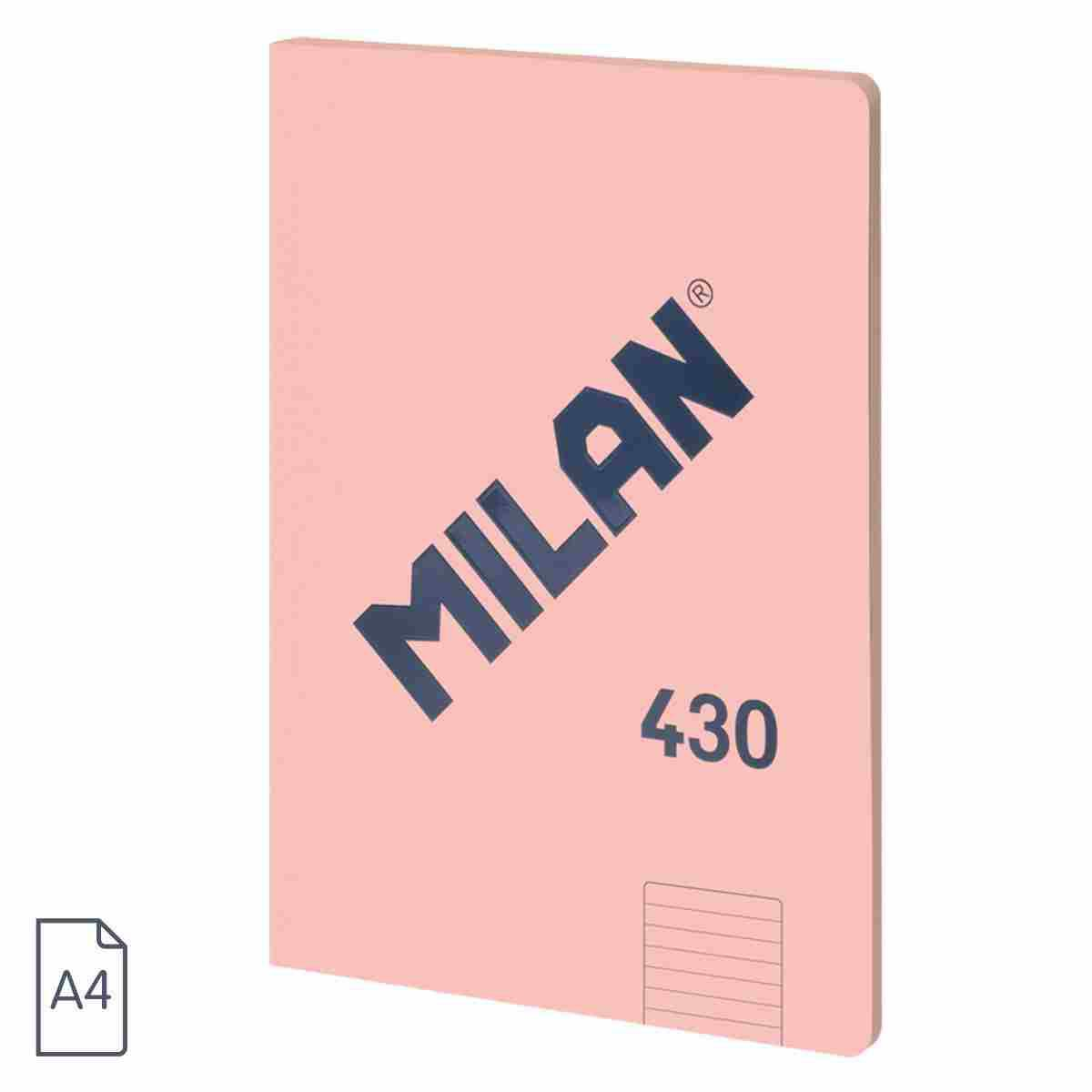 MILAN glued A4 with lined paper, pink (MI57242G48P )