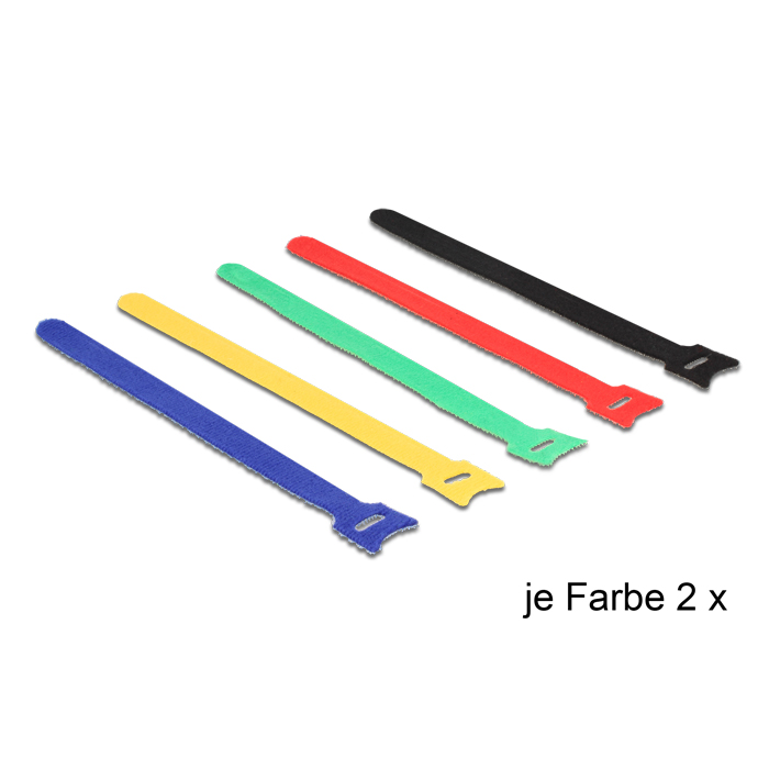 Delock Hurkolható rögzítők, 240 x 12 mm (H x Sz), 10 darab, színes (18636) (18636)