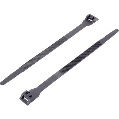 Kábelkötöző 132 mm fekete kettős fejjel Tru Components 1592782 TC-DK-132SBK203 1 db (1592782)