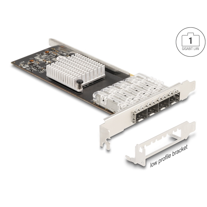 DeLock 88342 PCI-E 4 portos Gigabites SFP Portbővítő kártya (88342)
