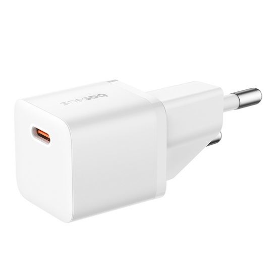 Baseus GaN5 Mini USB-C hálózati töltő 20W + 1m kábel fehér (P10110900213-01) (P10110900213-01)