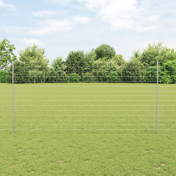 Kerítés oszlopokkal Ezüst 1.5 x 10 m Acél