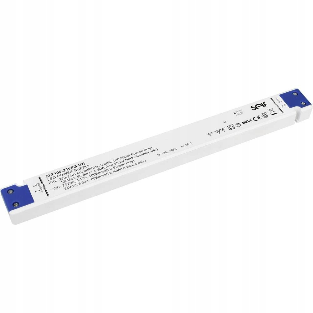 Self Electronics SLT100-24VFG-UN LED meghajtó Állandó feszültségű 100 W 0 - 4.17 A 24.0 V/DC Bútorhoz alkalmas, Fényerő-szabályozó nélkül, Túlterhelés (SLT100-24VFG-UN)