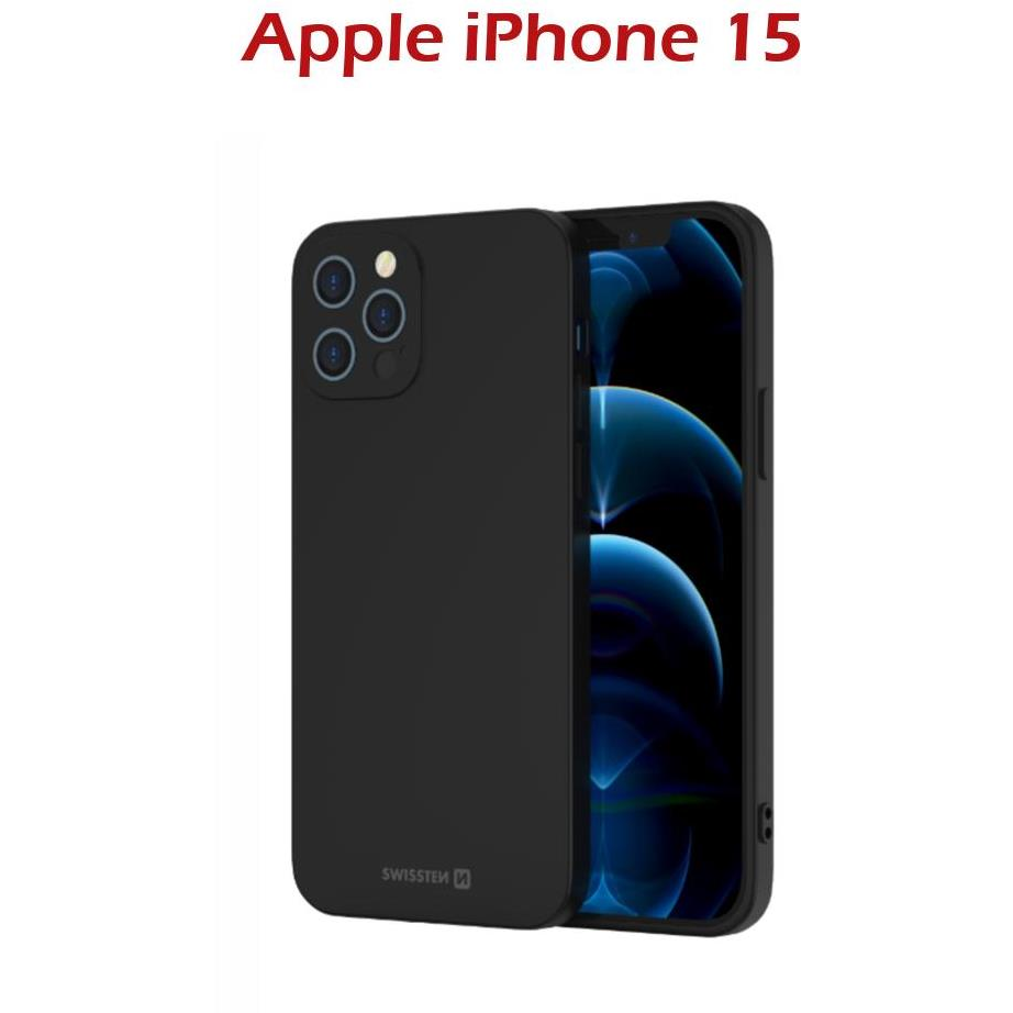 Swissten Soft Joy Apple iPhone 15 fekete tok (34500310)