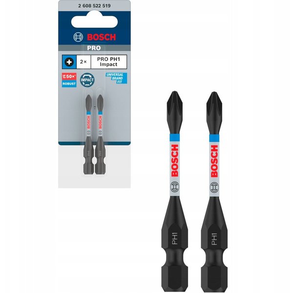 Bosch PRO Phillips ütvecsavarozó bitfej, PH1, 55 mm, 2 db