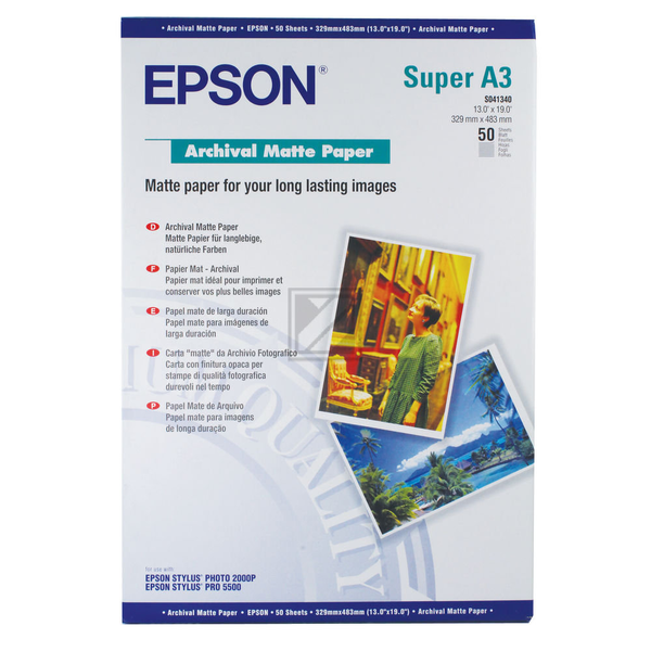 Epson A/3+ Archival Matt Photo Paper 50 листа, 192гр