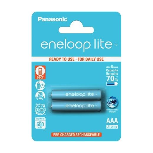 Akumulátor nikl-metal-hydridová (NiMH) Panasonic AAA (R3) 550 mAh 2 ks
