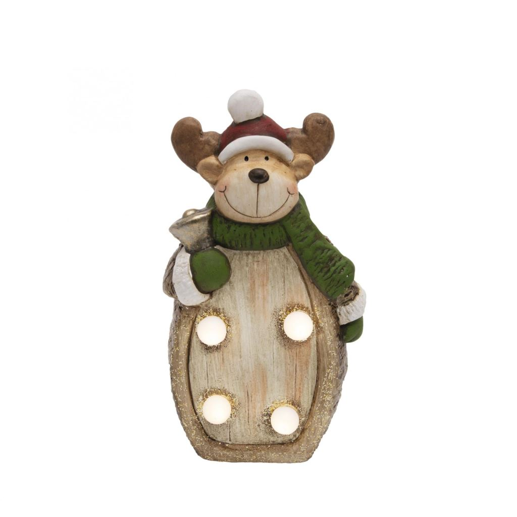 Somogyi LED-es Kerámia Asztali dísz rénszarvas forma melegfehér (KDC 17) (So-KDC 17)