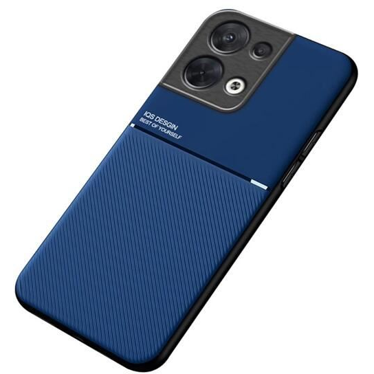 Gigapack Oppo Reno 8 mágneses, bőr hatású, csíkos mintás tok sötétkék (GP-137862) (GP-137862)