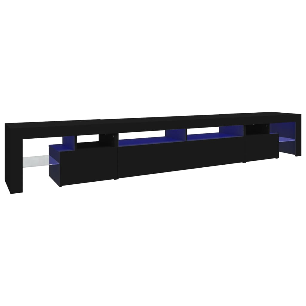 fekete TV-szekrény LED-világítással 260x36,5x40 cm (3152779)