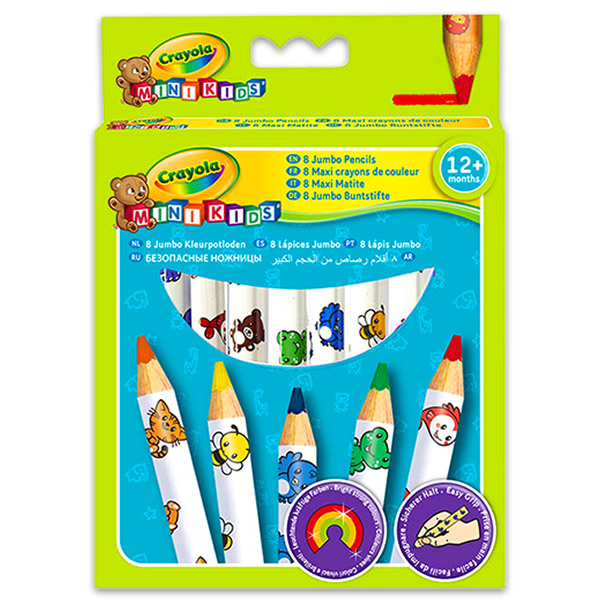 8 Maxi Lápices De Colores