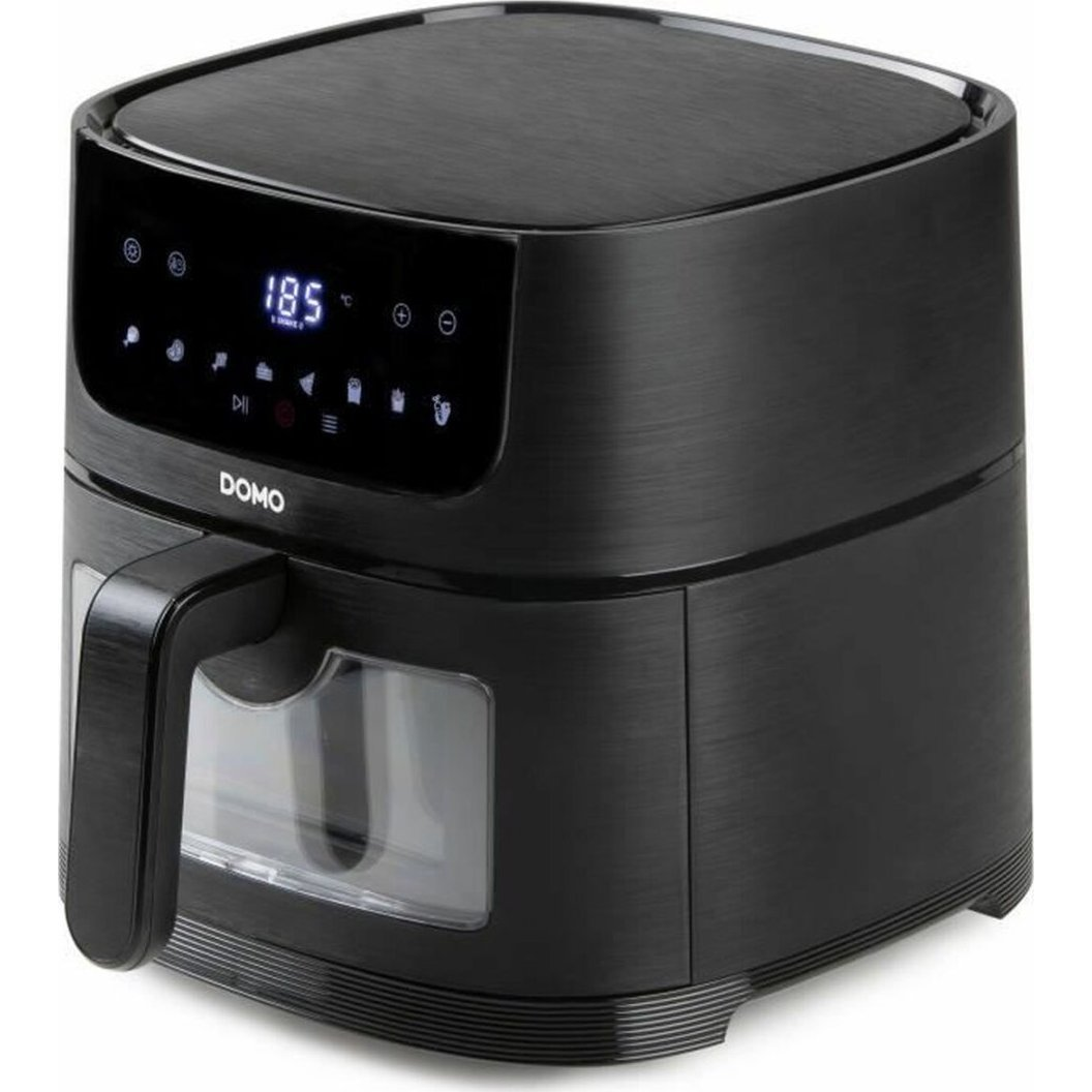 DOMO DO542FR Forrólevegős fritőz 4 l 1350 W Időzítő funkció, Kijelzővel, Túlhevülés elleni védelem, Tapadásmentes bevonat Fekete (S71003237)