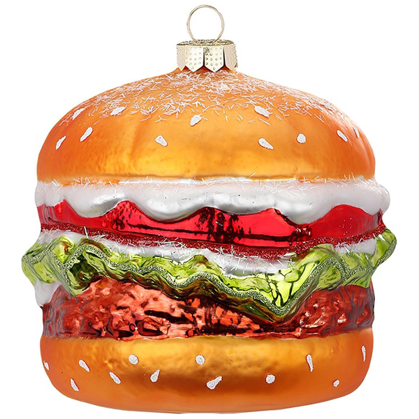 LAALU Üveg karácsonyi dekoráció Cheesburger 10 cm
