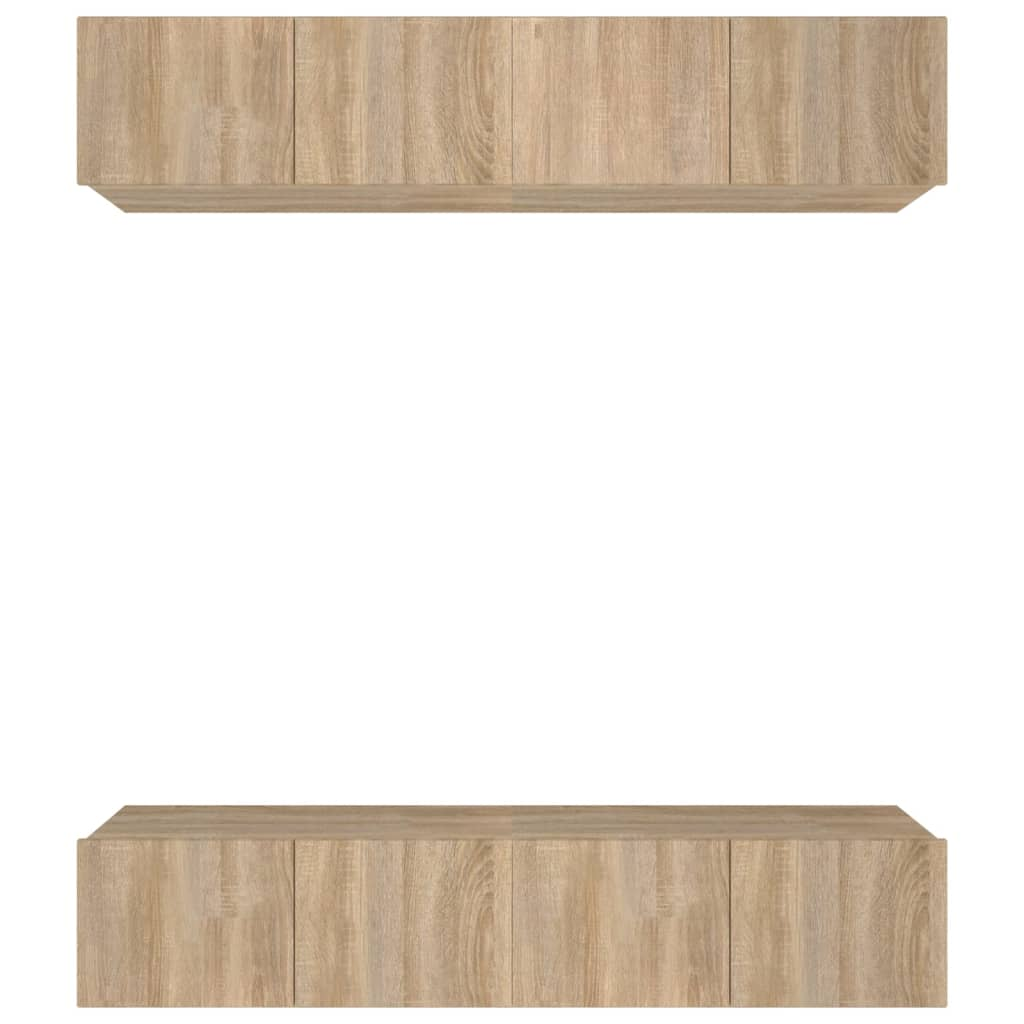 4 db sonoma-tölgy színű szerelt fa TV-szekrény 80 x 30 x 30 cm (3114184)