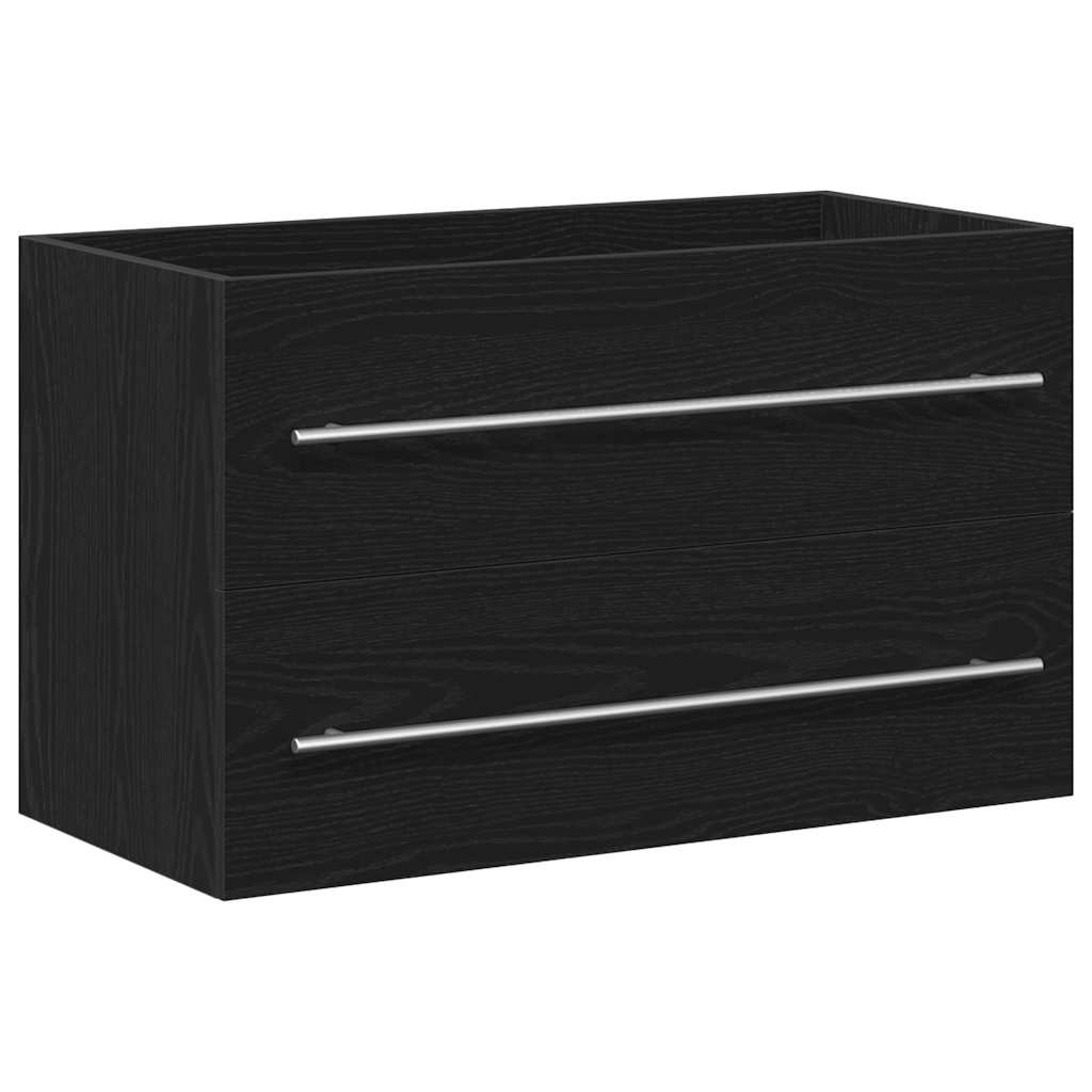 fekete tölgy színű szerelt fa mosdószekrény 80 x 38,5 x 48 cm (862535)