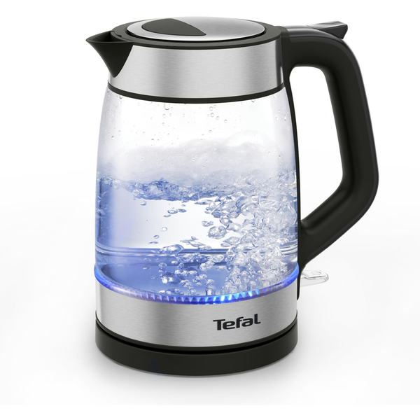 Tefal Glass Kettle KI605830 електрическа кана 1,7 Д 2200 W Черен, Сребърен, Прозрачен