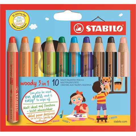 STABILO woody 3 in 1 Flerfarvet 10 stk