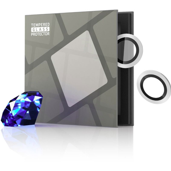 Tempered Glass Protector iPhone 15 / 15 Plus / 14 / 14 Plus kamera védő fólia - 0,5 karátos zafír, ezüstszín