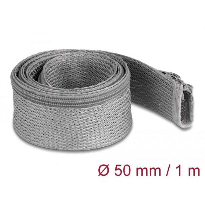 Delock Befont zipzáras kábelkötegelő 1 m x 50 mm-es szürke (20826) (d20826)
