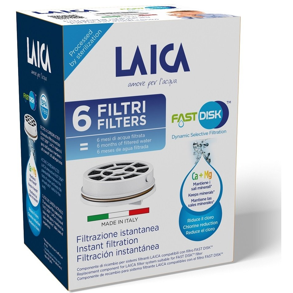 LAICA FAST DISK 6 ks vodný filter Náhradné filtre do filtračnej fľaše LAICA
