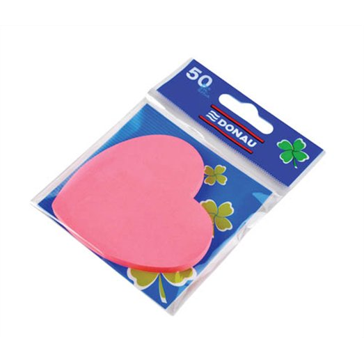 Donau Szív alakú öntapadó jegyzettömb - Rózsaszín (50 lap / tömb) (7562001PL-16)