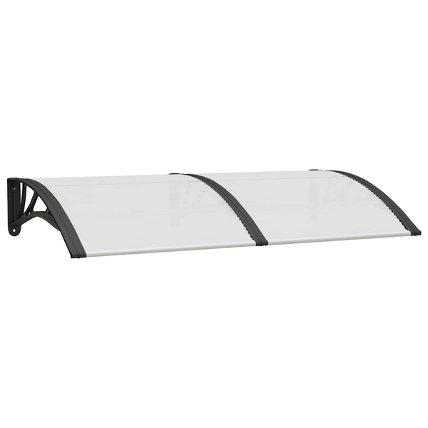Copertină de ușă, negru și transparent, 150x75 cm, policarbonat