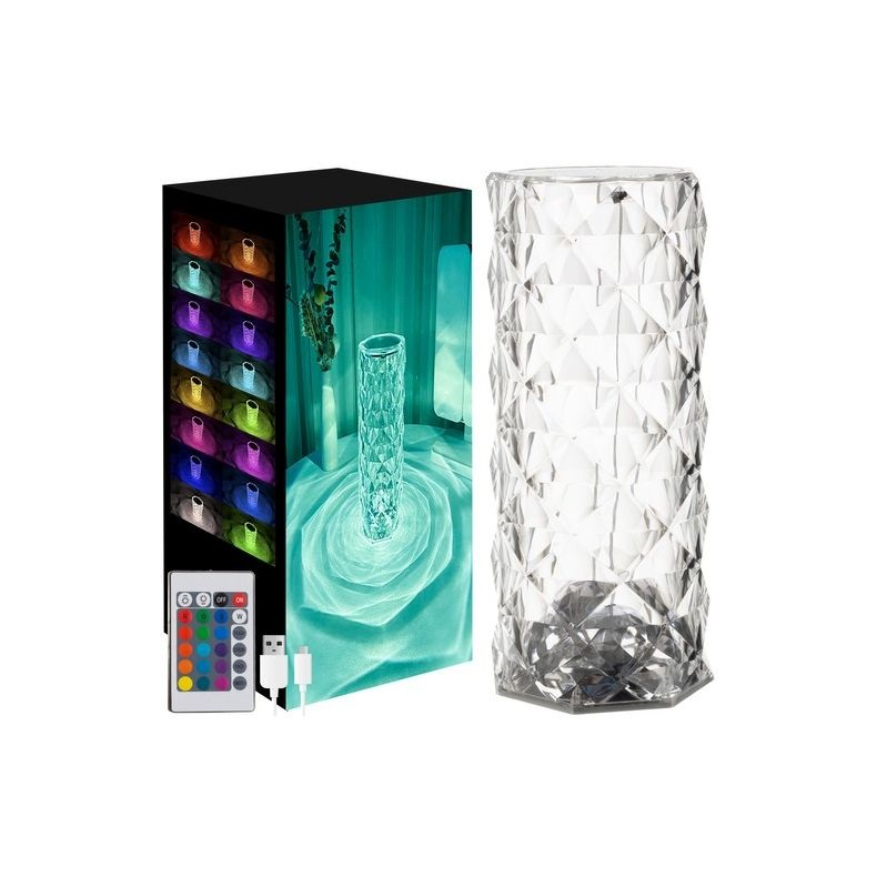 Izoxis Dekoratív 16 színben világító asztali LED lámpa távirányítóval 21cm (22518)