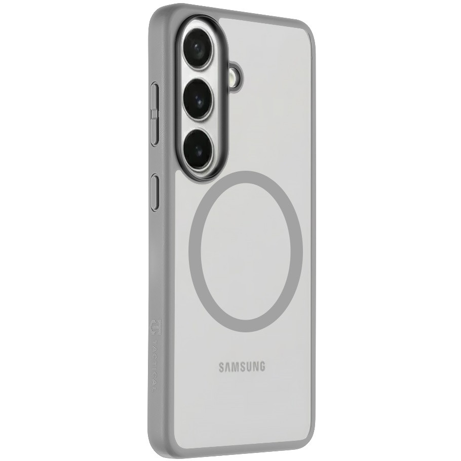 Samsung Galaxy S26 SM-S942, Műanyag hátlap védőtok + szilikon keret, közepesen ütésálló, Magsafe kompatibilis, Tactical MagForce Hyperstealth, áttetsző/világosszürke (8596311301063)