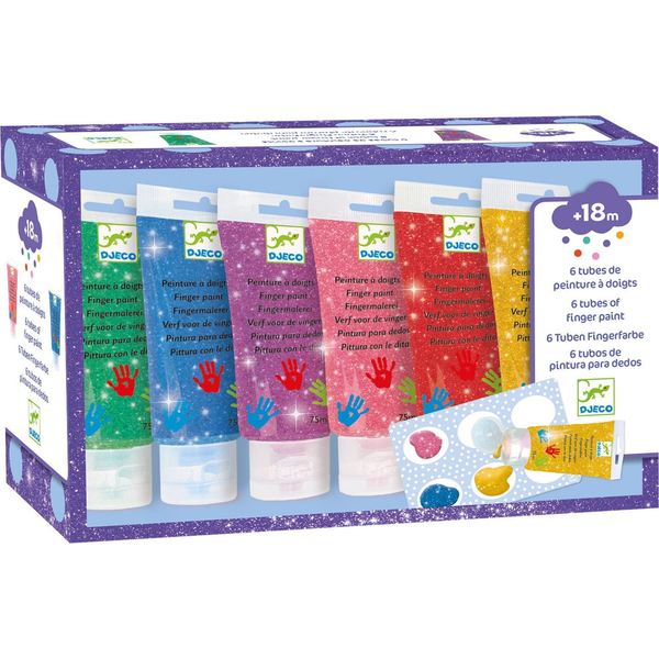 Djeco Ujjfesték - Hat Csillámos Szín