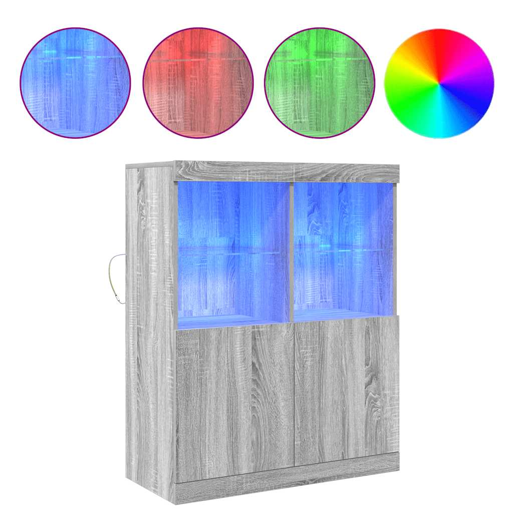 szürke sonoma színű szerelt fa tálalószekrény 81x37x100 cm (3318622)