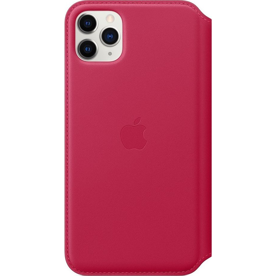 Apple Folio Raspberry iPhone 11 Pro Max piros bőr oldalra nyíló tok (MY1N2ZM/A)