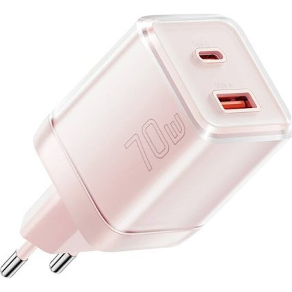 Wall charger Yueqi 70W GaN USB-C + USB-A (pink) (EZCT70-YQB04-Z)