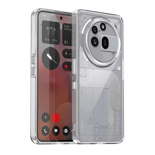 Nothing Phone 3a Pro, Műanyag hátlap védőtok + szilikon keret, közepesen ütésálló, átlátszó hátlap, átlátszó (RS168315)