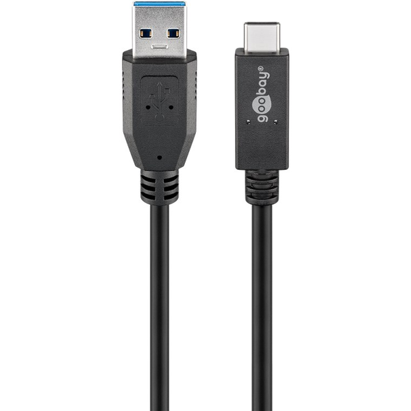 goobay 41073 USB-A apa - USB-C apa Adat és töltőkábel 0.5m - Fekete