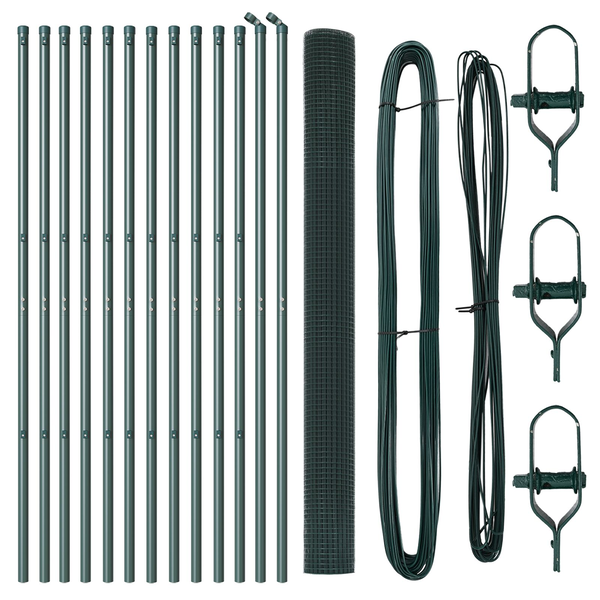 hegesztett drót kerítéssel 2 oszloppal Zöld 1.5x25 m Acél