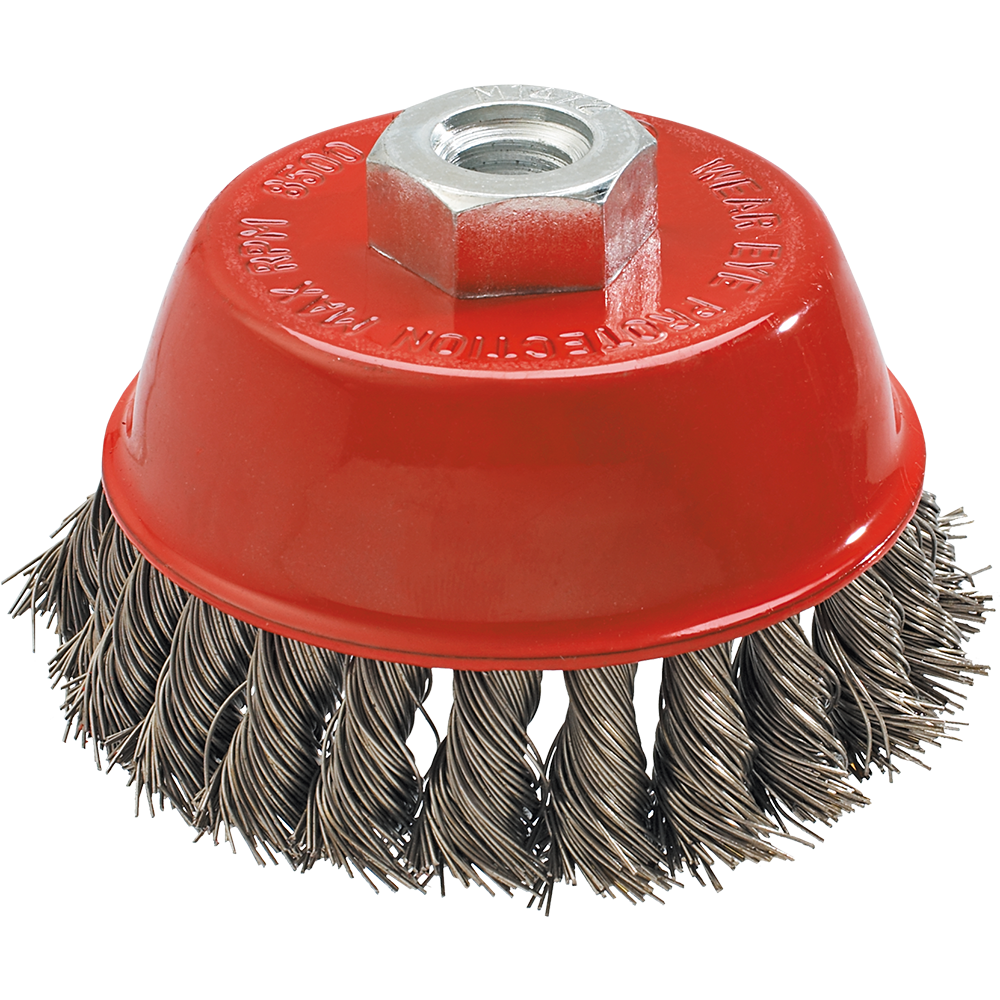 Elölre Szerelt Drótkefe 100 mm x M14, Inox (57H583)