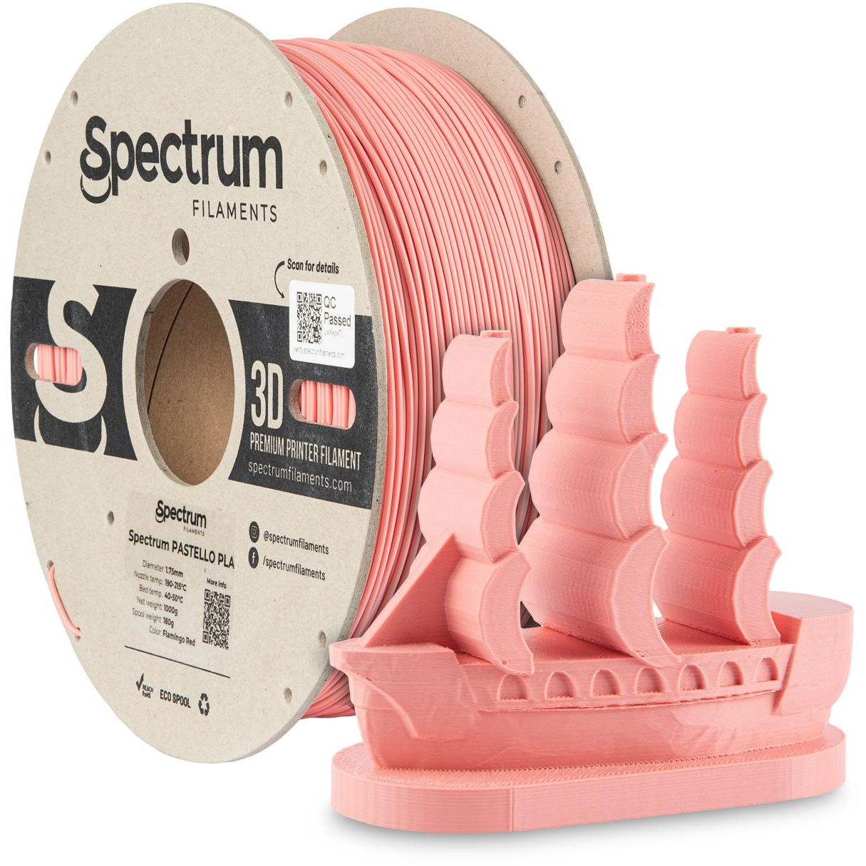 Spectrum Pastello PLA 1,75 mm, Flamingo Red, 1 kg (80730)